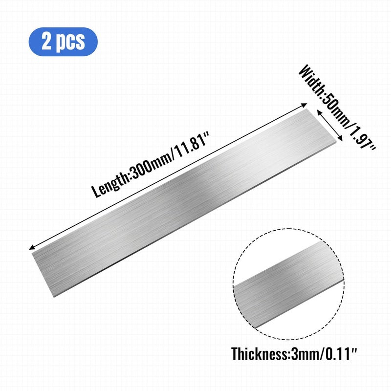 SUNKOO 2PCS 304 Stainless Steel Flat Bar, 1/8" Thick 1-31/32" Wide 12" Long, Brushed Finish Trim Strips for DIY Craft Making, Furniture Repair and Metalworking Projects - Image 2